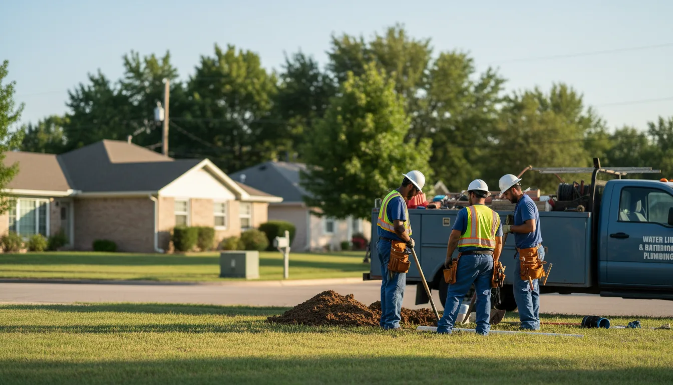 Residential water line and bathroom plumbing service in Reinholds, PA